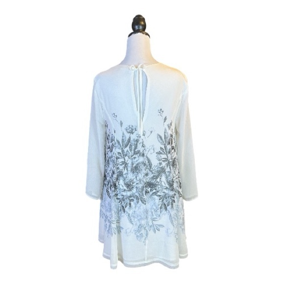 Urban Outfitters Kimchi Blue White & Black Grey Floral Print Mini Dress M - Picture 3 of 8